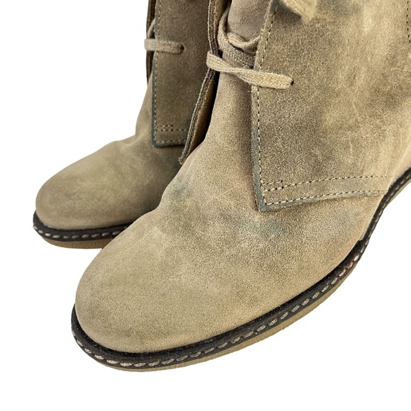 J CREW MACALISTER Wedge Boots Ankle Booties Genuine Leather Suede Shoes sz 8 - Picture 9 of 16